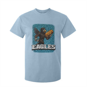 Funny Eagle With Cheesesteak T Shirt For Kid Football Glitter Print TS12 Light Blue Print Your Wear