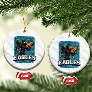 Funny Eagle With Cheesesteak Ceramic Ornament Football Glitter Print TS12 1pc White Marble Print Your Wear
