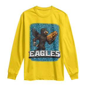 Funny Eagle With Cheesesteak Long Sleeve Shirt Football Glitter Print TS12 Daisy Print Your Wear