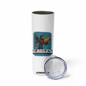 Funny Eagle With Cheesesteak Skinny Tumbler Football Glitter Print TS12 Print Your Wear