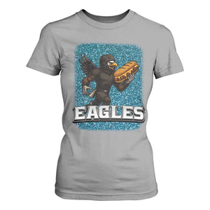 Funny Eagle With Cheesesteak T Shirt For Women Football Glitter Print TS12 Sport Gray Print Your Wear