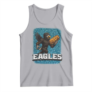 Funny Eagle With Cheesesteak Tank Top Football Glitter Print TS12 Athletic Heather Print Your Wear