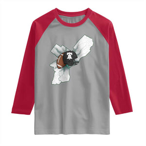 Philadelphia Liberty Bell Football Helmet Lightning Gift Raglan Shirt TS12 Sport Gray Red Print Your Wear