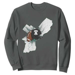 Philadelphia Liberty Bell Football Helmet Lightning Gift Sweatshirt TS12 Dark Heather Print Your Wear