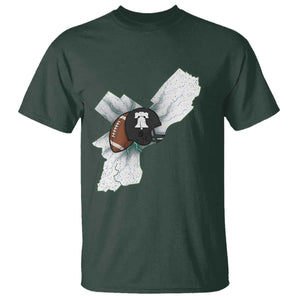 Philadelphia Liberty Bell Football Helmet Lightning Gift T Shirt TS12 Dark Forest Green Print Your Wear
