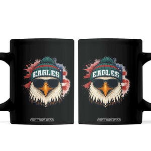 Patriotic Eagle Football Coffee Mug American Flag Pride Gift TS12 Black Print Your Wear