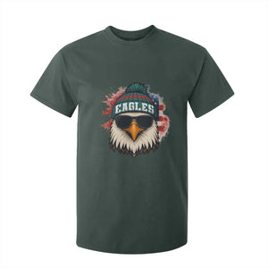 Patriotic Eagle Football T Shirt For Kid American Flag Pride Gift TS12 Dark Forest Green Print Your Wear