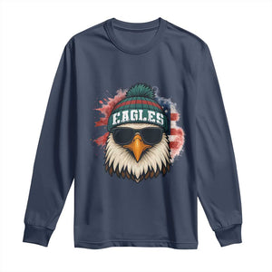 Patriotic Eagle Football Long Sleeve Shirt American Flag Pride Gift TS12 Navy Print Your Wear