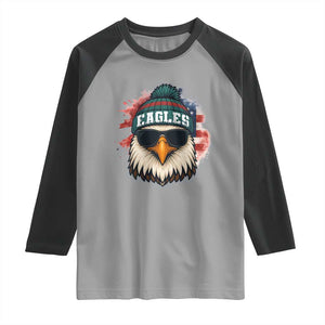 Patriotic Eagle Football Raglan Shirt American Flag Pride Gift TS12 Sport Gray Black Print Your Wear