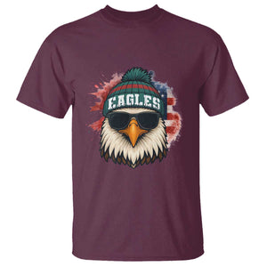 Patriotic Eagle Football T Shirt American Flag Pride Gift TS12 Maroon Print Your Wear