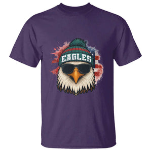 Patriotic Eagle Football T Shirt American Flag Pride Gift TS12 Purple Print Your Wear
