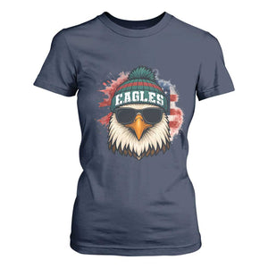 Patriotic Eagle Football T Shirt For Women American Flag Pride Gift TS12 Navy Print Your Wear