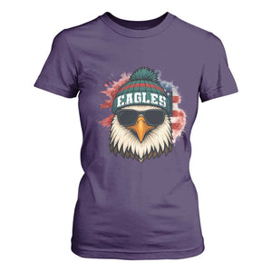 Patriotic Eagle Football T Shirt For Women American Flag Pride Gift TS12 Purple Print Your Wear