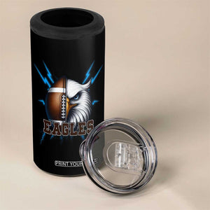 Eagle Football Power 4 in 1 Can Cooler Tumbler Game Day Sports Fan Gift TS12 Print Your Wear