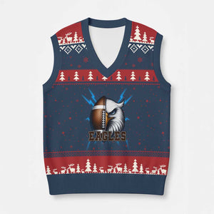 EF Power PFE Game Day Sports Fan Gift V-Neck Knit Sweater Vest TS12 Navy Red Print Your Wear