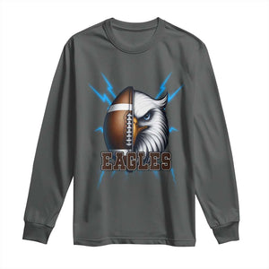 Eagle Football Power Long Sleeve Shirt Game Day Sports Fan Gift TS12 Dark Heather Print Your Wear