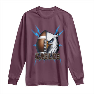 Eagle Football Power Long Sleeve Shirt Game Day Sports Fan Gift TS12 Maroon Print Your Wear