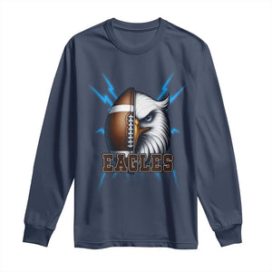 Eagle Football Power Long Sleeve Shirt Game Day Sports Fan Gift TS12 Navy Print Your Wear