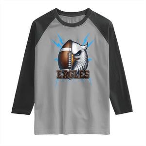 Eagle Football Power Raglan Shirt Game Day Sports Fan Gift TS12 Sport Gray Black Print Your Wear