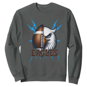 Eagle Football Power Sweatshirt Game Day Sports Fan Gift TS12 Dark Heather Print Your Wear