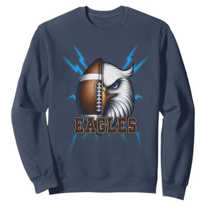 Eagle Football Power Sweatshirt Game Day Sports Fan Gift TS12 Navy Print Your Wear