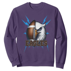 Eagle Football Power Sweatshirt Game Day Sports Fan Gift TS12 Purple Print Your Wear