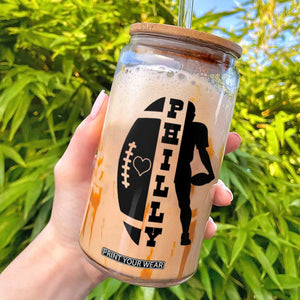 Philly Football Spirit Glass Can Proud Fan Humor Gift TS12 White Print Your Wear