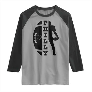 Philly Football Spirit Raglan Shirt Proud Fan Humor Gift TS12 Sport Gray Black Print Your Wear