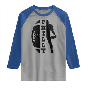 Philly Football Spirit Raglan Shirt Proud Fan Humor Gift TS12 Sport Gray Royal Print Your Wear