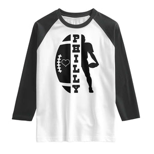 Philly Football Spirit Raglan Shirt Proud Fan Humor Gift TS12 White Black Print Your Wear