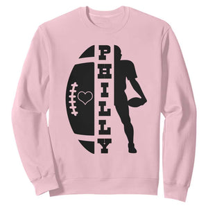 Philly Football Spirit Sweatshirt Proud Fan Humor Gift TS12 Light Pink Print Your Wear