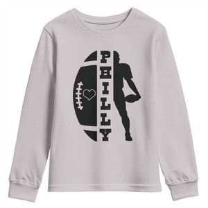Philly Football Spirit Youth Sweatshirt Proud Fan Humor Gift TS12 Ice Gray Print Your Wear