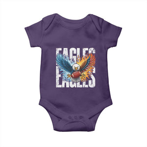 Eagles Football Baby Onesie Patriotic Eagle American Flag Gift TS12 Purple Print Your Wear