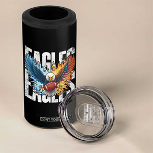 Eagles Football 4 in 1 Can Cooler Tumbler Patriotic Eagle American Flag Gift TS12 Print Your Wear
