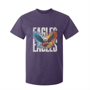 Eagles Football T Shirt For Kid Patriotic Eagle American Flag Gift TS12 Purple Print Your Wear