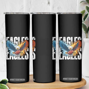 Eagles Football Skinny Tumbler Patriotic Eagle American Flag Gift TS12 Print Your Wear