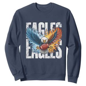 Eagles Football Sweatshirt Patriotic Eagle American Flag Gift TS12 Navy Print Your Wear