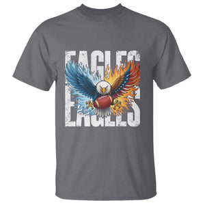 Eagles Football T Shirt Patriotic Eagle American Flag Gift TS12 Charcoal Print Your Wear