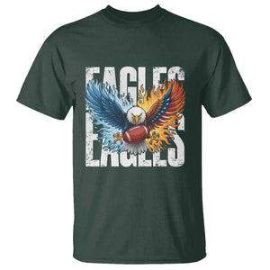 Eagles Football T Shirt Patriotic Eagle American Flag Gift TS12 Dark Forest Green Print Your Wear