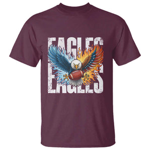 Eagles Football T Shirt Patriotic Eagle American Flag Gift TS12 Maroon Print Your Wear