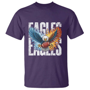 Eagles Football T Shirt Patriotic Eagle American Flag Gift TS12 Purple Print Your Wear