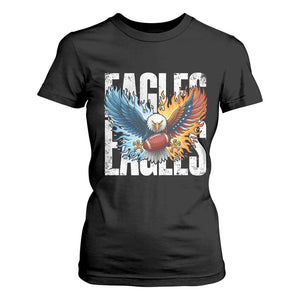 Eagles Football T Shirt For Women Patriotic Eagle American Flag Gift TS12 Black Print Your Wear