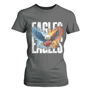 Eagles Football T Shirt For Women Patriotic Eagle American Flag Gift TS12 Dark Heather Print Your Wear