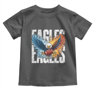 Eagles Football Toddler T Shirt Patriotic Eagle American Flag Gift TS12 Dark Heather Print Your Wear