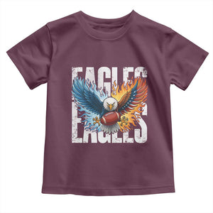 Eagles Football Toddler T Shirt Patriotic Eagle American Flag Gift TS12 Maroon Print Your Wear