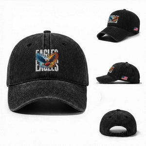 EF Lover Patriotic Eagle American Flag Gift Washed Cotton Baseball Cap TS12 Washed Cap Universal Fit Black Print Your Wear
