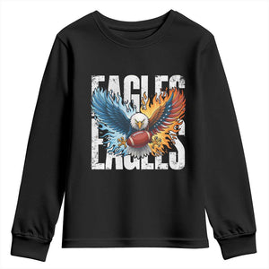Eagles Football Youth Sweatshirt Patriotic Eagle American Flag Gift TS12 Black Print Your Wear