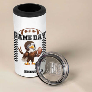 Eagle Football 4 in 1 Can Cooler Tumbler Game Day Humor Gift TS12 Print Your Wear