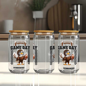 Eagle Football Glass Can Game Day Humor Gift TS12 Print Your Wear
