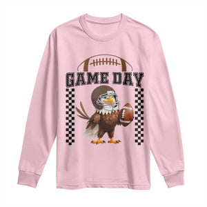 Eagle Football Long Sleeve Shirt Game Day Humor Gift TS12 Light Pink Print Your Wear